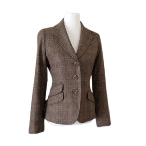 Vince Wool Cashmere Glen Check Blazer – Women’s Size 8 Tailored Jacket - Picture 1 of 6